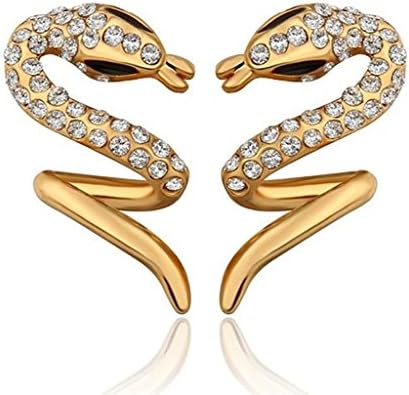 Aomily Jewelry 18K Gold Plated Stud Earrings For Womens Kissing Snake Gold