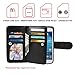 xhorizon Premium Leather Folio [Wallet Function] [Magnetic Detachable] Fashion Wristlet Lanyard Hand Strap Purse Multiple Card Slots Cash Compartment Pocket for Samsung S4 Mini (I9190)