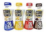 Core Power Four Flavor Bundle: Three 11.5 FL Oz Bottles each of Strawbery Banana, Vanilla, Banana, and Chocolate
