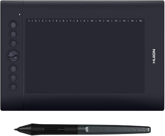 Aibecy Huion H610 Pro V2 10 6 25インチプロフェッショナルグラフィック描画タブレット署名パッドボード 8つのエクスプレスキー 16個のソフトキー 8192レベルバッテリーなしのスタイラス Windows 7 8 10およびmac Osと互換性があり ティーチング署名のオンライン