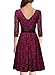 MissMay Women's Vintage Floral Lace Deep V-Neck Bow Cocktail Swing Dress