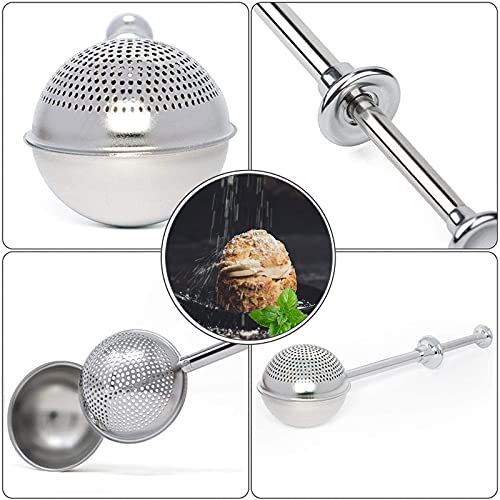 CYTCYFCZPT Powdered Sugar Duster, Sugar Duster, With Food Grade Silicone Brush, Stainless Steel