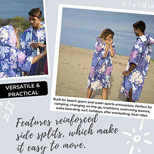 Vivida Lifestyle - Originele poncho met capuchon en droge veranderende badjas - badjas met sneldrogende stof, grote zak… - Image 7