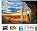 GREAT ART Photo Wallpaper – Waterfall – Picture Decoration Sunset on Island Seljalandsfoss Nature Landscape Romantic Valley Dusk River Cascade Image Decor Wall Mural (82.7x55.1in - 210x140cm)