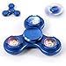 LED Lighting EDC Hand Tri-Spinner Aluminum Fidget Finger Toy For Autism ADHD Anxiety Stress Relief Focus Fingure Spinner and long spins to 2-3Min (Blue)