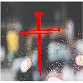 HSC Design Custom Decal Car for Cross of Nails, Christian for Car, Truck, Funny, Tumbler, Window, Motorcycle, Helmet, Bumper, Decal for Laptop, Phone, Home Decoration / 5 in x 3 in/RED