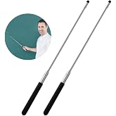 2 Pack Teacher Pointer Stick for Classroom, Extendable Retractable | Telescoping Presentation Pointer, Teacher Stuff School Supplies, Lanyard Included, Black