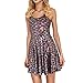 AISKLY Womens Mermaid Dress Plus Sleeveless Shiny Short Tank Pleated Party Print Skater Dresses,YL-1004,Small