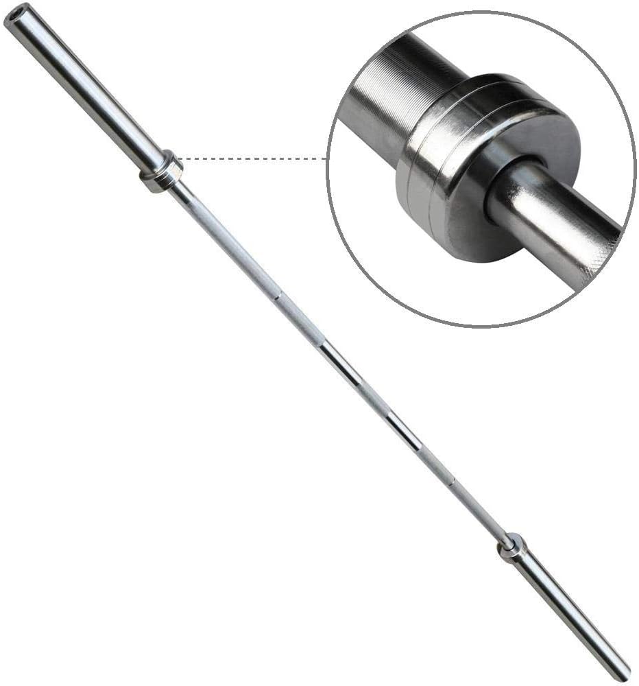 Yaheetech Olympic 7 feet Weight Bar with Two Collars Solid Iron Weighted Workout Bar Barbell Weight Straight Bar for Home Gym Exercises : Sports & Outdoors
