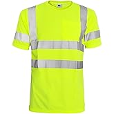 L&M® Hi Vis T Shirt ANSI Class 3 Reflective Safety Lime Orange Short Long Sleeve HIGH Visibility