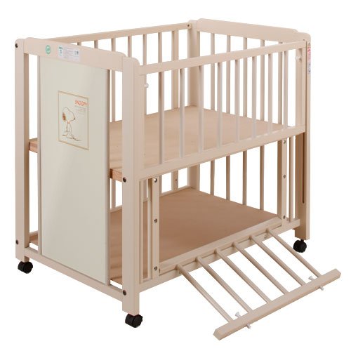 ミニスヌーピー棚付エコ ホワイト B008sjt8nk ミニベビーベッド ミニ布団 キンタロー ミニふとんa付 ベビーベッド 送料無料 即納