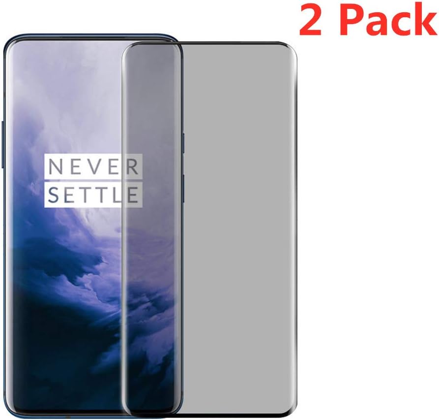 [2 Pack] CCDZ Privacy Tempered Glass for Oneplus 7 Pro Anti-Peeping Screen Protector Glass Protective Film [3D Curved] [Anti-Scratch] (Black)