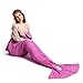 Kpblis Knitted Mermaid Blanket Tail for Kids and Adults,Super Soft and Fashion Sleeping Bags 71-35-inches(Pink)