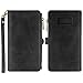 Galaxy S8 Active Case, Linkertech Premium Leather Flip Zipper Wallet Case Cover with Stand Feature & Card Holder & Wrist Strap for Samsung Galaxy S8 Active (Black)