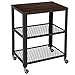 VASAGLE Industrial Kitchen Serving Cart Rolling Utility Storage Cart with 3-Tier Shelves Dark Walnut ULRC78K