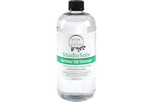 Tusc & Pine StudioSolv™ Odorless Mineral Spirits 33.8oz (1L) - Purified Odor-Free Spirit Solvent for Thinning Oils, Artists, Painting Thinner, Professionals, & More!