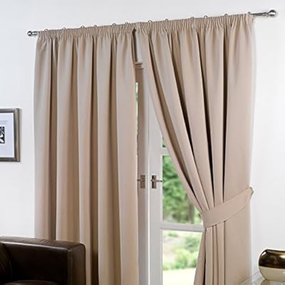 Amazon Com Dreamscene Pencil Pleat Blackout Curtains Set Of 2