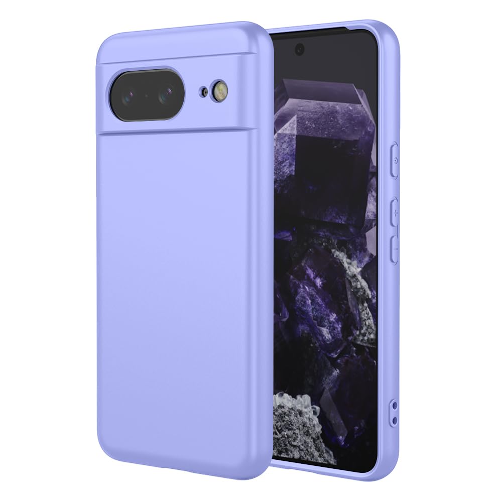 RonRun Liquid Silicone Case for Google Pixel 8 Pro Case with Anti-Scratch Microfiber Lining, Soft Ultra Slim Protective Shockproof Bumper Phone Case, Purple