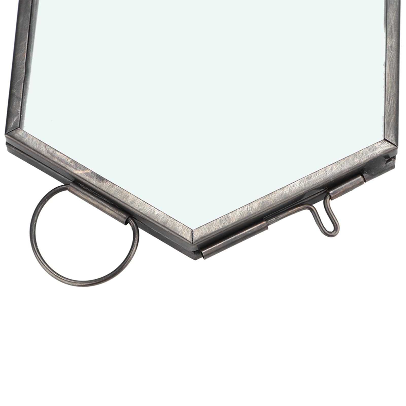 Mumusuki Side Length 2 inches Small Hanging Herbarium Glass Frame for Pressed Dried Flowers Ornament Plant Specimen Clip