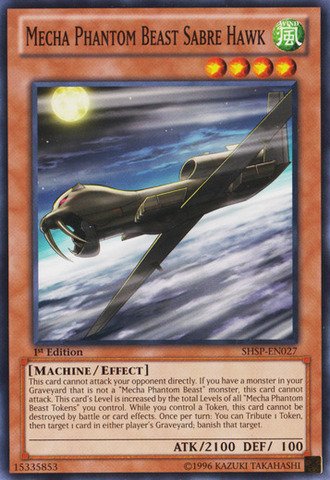 Yu-Gi-Oh! - Mecha Phantom Beast Sabre Hawk (SHSP-EN027) - Shadow Specters - Unlimited Edition - Common