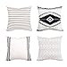 Yastouay Modern Pillow Covers Boho Pillow Covers Decorative Throw Pillow Case Set Home Decor Cushion Cover for Sofa Couch Bed and Car 4 Packs (Simple Strings, 18