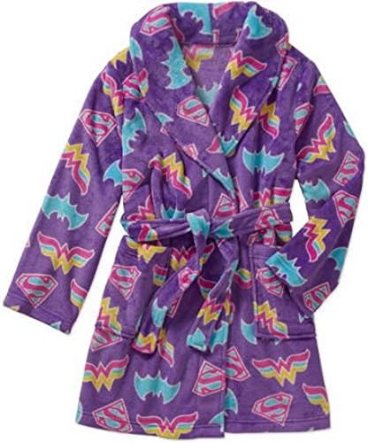 Purple DC Super Hero Girls Plush Robe Size XS 4/5