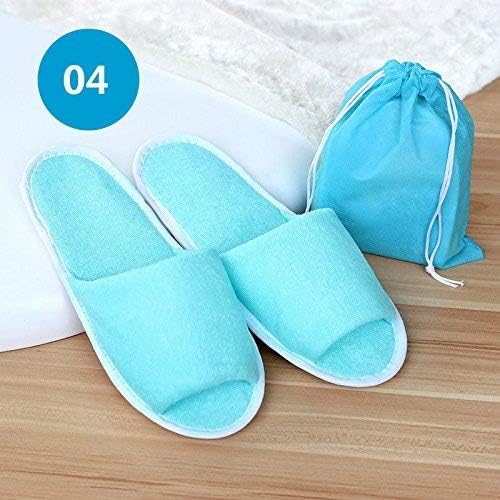 Foldable Women/Men Spa Slippers Durable Flip Flops Open Toe Washable Portable Pocket Sandals for Traveling/Family/Dormitory
