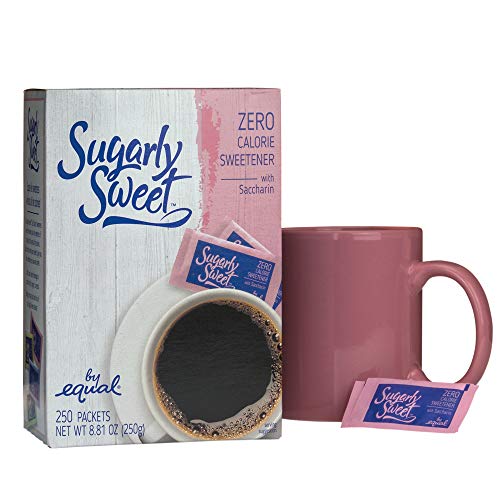 SUGARLY SWEET Zero Calorie Sweetener Packets with Saccharin, Sugar Substitute, Sugar Alternative, Pink Sweetener Packets, 250 Packets