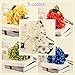 S.Ena, 6 Branch 30 Heads Artificial Silk Fake Flowers Leaf Hydrangea Wedding Floral Home Decor Bouquet Birthday Party DIY, Pack of 4 (Blue)