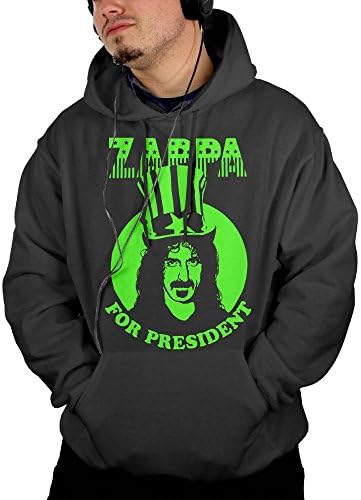 Gilles Men Adult Frank Zappa Hoodies Sweatshirt with Pocket Sweater Black