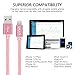 SPEATE Lightning Cable 3Pack 3FT 6FT 10FT Nylon Braided Fast Charger Cable Cord Compatible with iPhone 8/8 Plus/7/7 Plus/6/6 Plus/6s/6s Plus/5/5s/5c/SE/iPad/iPod and iOS Devices, Rose Gold