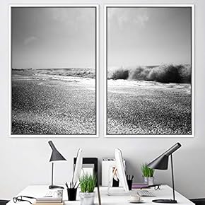 signwin 2 Piece Framed Canvas Wall Art Black...