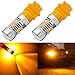 ENDPAGE 3157 3156 3057 3056 LED Bulb 2-pack, Amber Yellow, Extremely Bright, 21-SMD with Projector Lens, 12-24V, Works as Turn Signal Blinker Lights