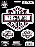 Chroma 9934 Harley Davidson Pink and White Bar and Shield Decal (3pc.)