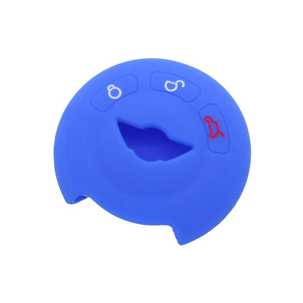 BROVACS Silicone Cover Protector Case Holder Skin Jacket Compatible with MINI Cooper 3 Button Round Smart Remote Key Fob CV9905 Deep Blue