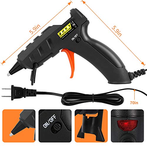 Hot Glue Gun, AONOKOY 60W Mini Glue Gun with 30pcs Glue Sticks, Anti-hot Cover Melt Glue Gun Kit for Creative Arts & Crafts, Home Quick Repairs, Festival Decoration