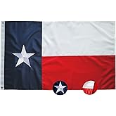 Texas State Flag 3x5FT, Embroidered Stars Sewn Stripes Premium Texas Flag Outdoors Indoors 210D Heavy Duty Oxford With Brass Grommmets