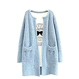 SAYM Women's Fashion Loose Wave Round Collar Point Long Sweater Coat