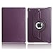 iPad Mini Keyboard Case, Boriyuan Detachable Wireless Bluetooth Keyboard PU Leather Cover with 360 Degree Rotating Stand and Screen Protector + Stylus for Apple iPad Mini 1/Mini 2/Mini 3, Purple