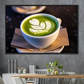 signwin Framed Canvas Wall Art Matcha Latte Coffee...
