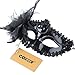 Coxeer Masquerade Mask Pure Color Venitian Mask Mardi Gras Mask with Flower