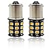 Alopee 1156a Led Bulb Amber, 7506 Bulb Turn Signal Lights for 1156 7506 1003 P21W Marker Lights, Turn Signal Light 33SMD 2835 Chips, DC/AC 12-24V, Pack of 2