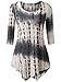 DJT Women's Side Split Tie Dye T-Shirt Casual Loose Tunic Tops Medium Coffee