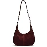 POAPRRD Suede Bags for Women Small Suede Purse Retro Hobo Crescent Crossbody Bag Leather Shoulder Handbag