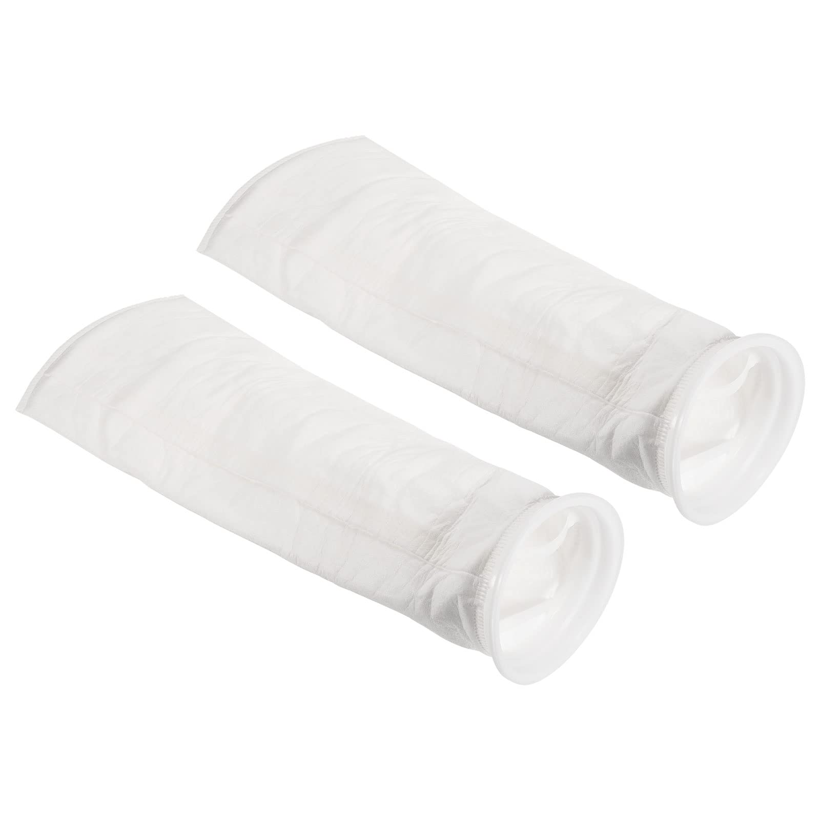 Photo 1 of PATIKIL 6 Inch Ring Filter Socks 5 Micron, 2 Pack Mesh Bags Pool Skimmer Basket, White