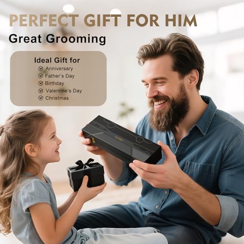 VIKICON Men's Beard Straightener, Mini Hair Straightener Brush Quick 1930s, Ionic Hair Comb Heated Straightener For Styling Long And Short Beard