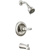Delta Foundations 13 Series 2-Spray Bathtub and Shower Faucet Set, Brushed Nickel Shower Head and Handle Set, Valve Trim Kit,