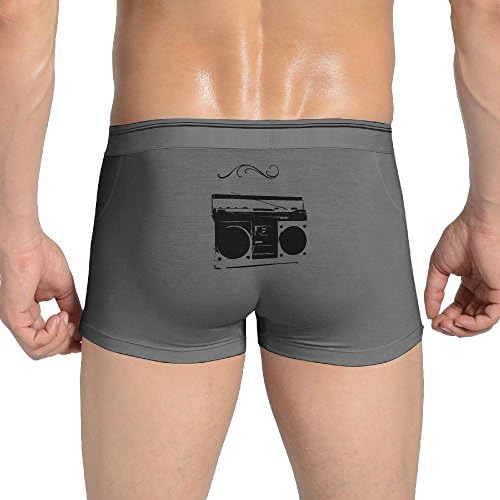 Tianshui Nice Soft Close-Fitting Boombox Boxer Shorts Boom Box Boxers Underwear,Break Boxers Underwear,Boombox Boxers Underwear,Ghettoblaster Boxers Underwear,Hip Hop Boxers Underwear Ash M For Men