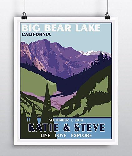 Personalized Wedding Gift, Rustic Wedding Gift, Custom Vintage Travel Poster, Mountain Wedding Decor