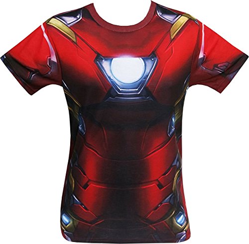 Iron man civil war sublimated costume t-shirt- large
